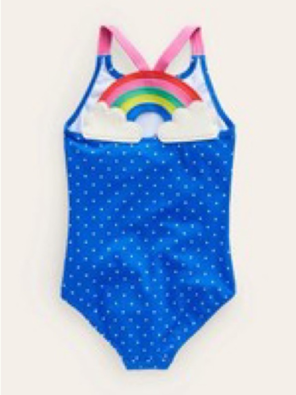 Mini Boden Rainbow Blue Girls One Piece Swimsuit